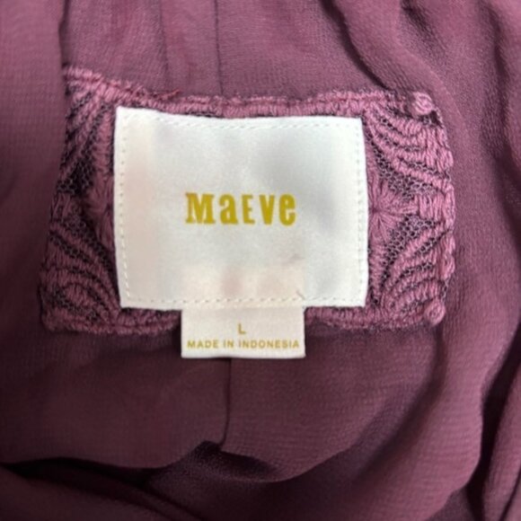 Maeve Anthropologie Ingrid Velvet Mini Dress Tunic Size L Burgundy Whimsigoth - Picture 8 of 10